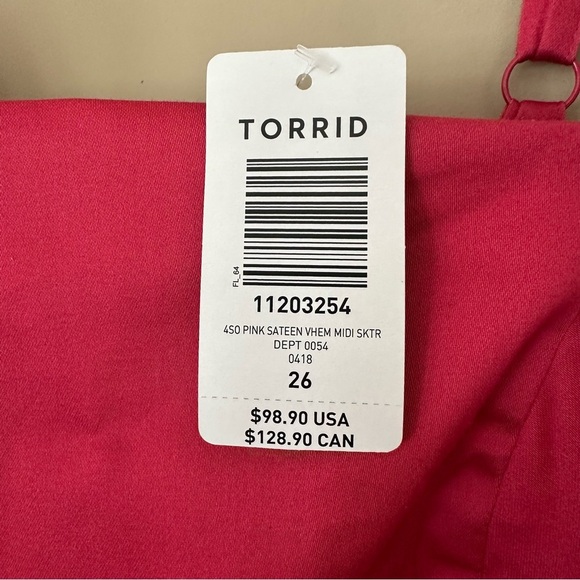 NEW Torrid Women 26 Skater Dress Pink Strappy Flared Square Neckline $99 Fun - Picture 5 of 13